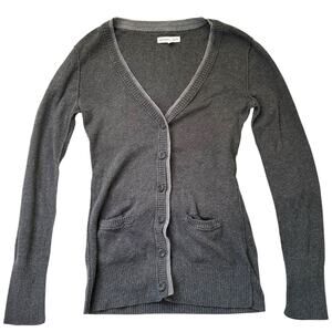 Aeropostale Y2K Gray Button Front V Neck Long Sleeve Cardigan Sweater M Preppy